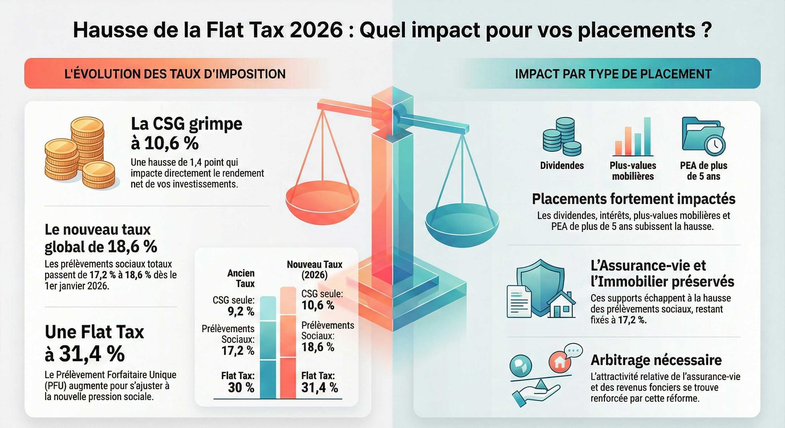 CSG 2026, pr&eacute;l&egrave;vements sociaux et placements